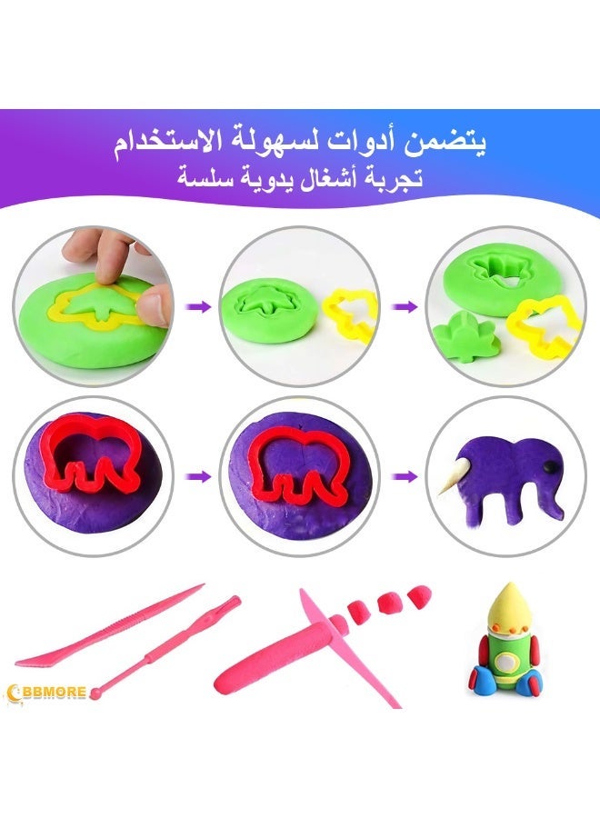 BBMORE 24 Colors DIY Plasticine with 16 Clay Molds and Sculpting Tools, Super Light Air Dry Clay for Children Education, DIY Molding Clay for Boys and Girls Age 3+ - Image 3